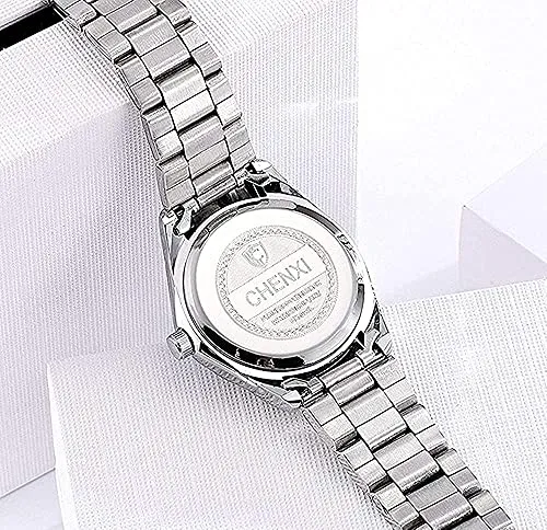Watches for Women Analog Quartz Silver Stainless Steel Watches Luminous Waterproof Ladies Dress Watch